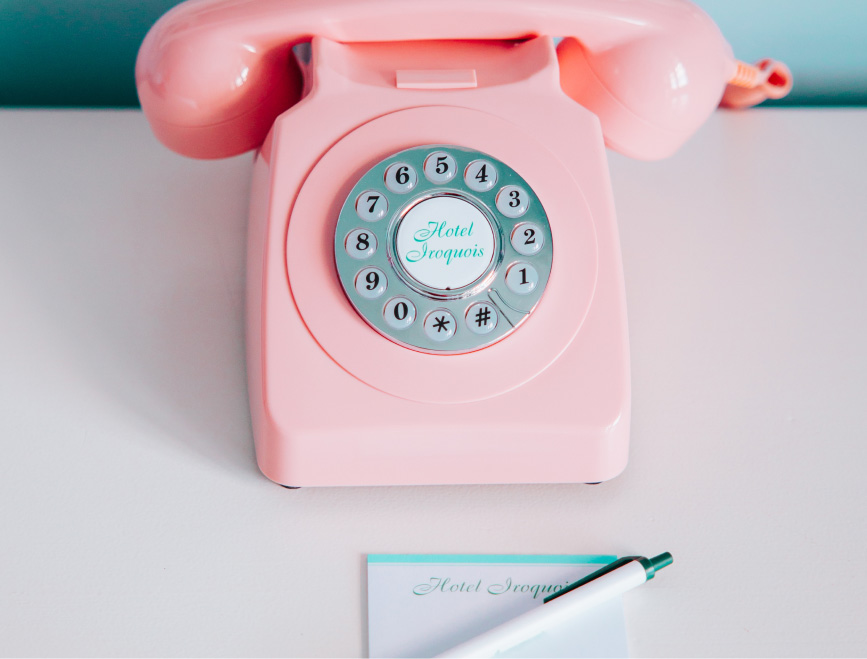Hotel Iroquois Retro Phone Close Up
